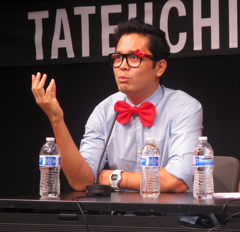 Sanrio Creative Director Bobby Saygan adds some cute to his day/Gillian G. Gaar